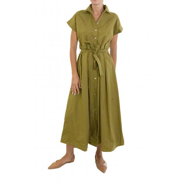 Vestito lungo con bottoni e cinta "Eloise"